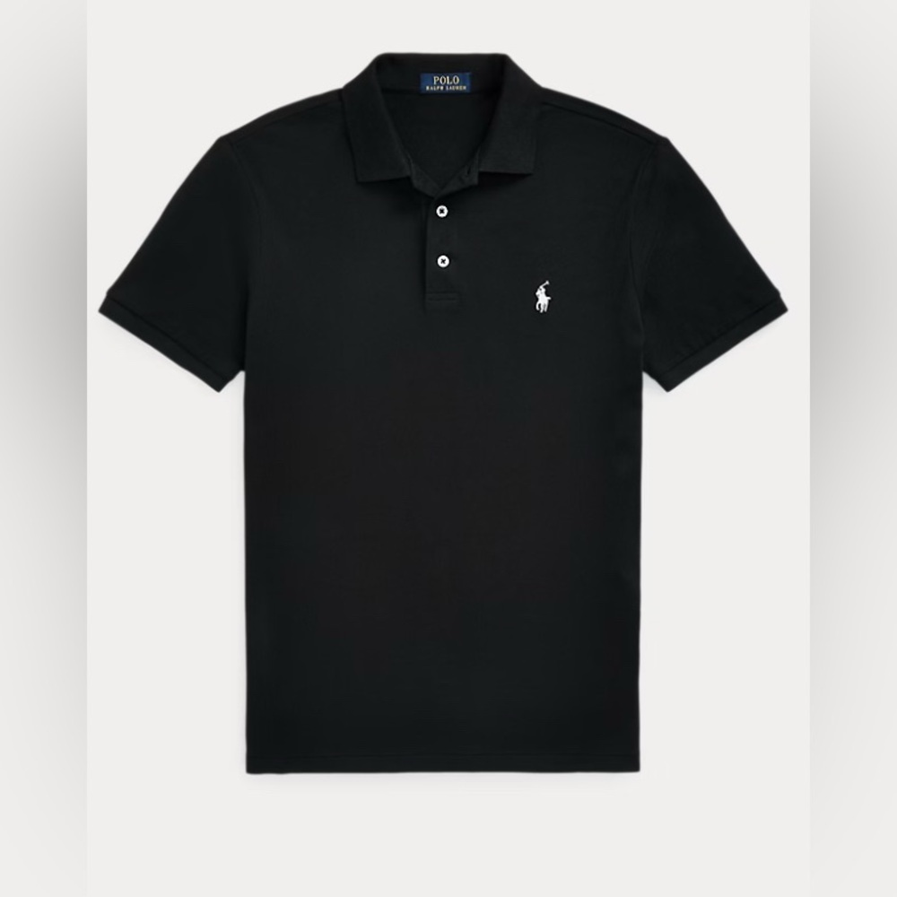 POLO by Ralph Lauren Slim Fit Men's Polo in Black with white logo